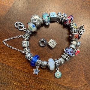 Pandora bracelet and charms